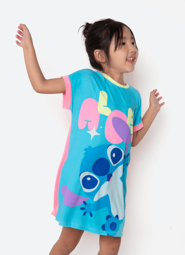 Camisola Manga Curta Viscolycra Menina Stitch