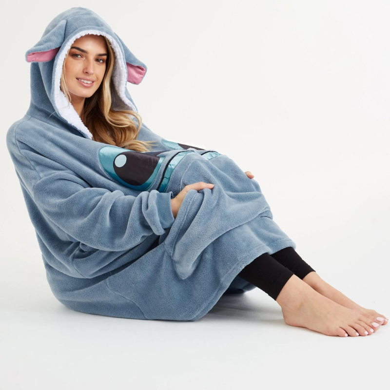 Stitch Ohana: Moletom Cobertor Disney com Capuz e Sherpa Quentinho