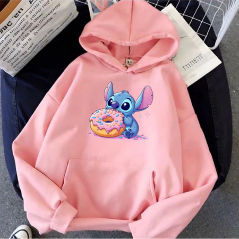Moletom Canguru Stitch Adulto e Infantil com Capuz - Blusa de Frio Estilosa