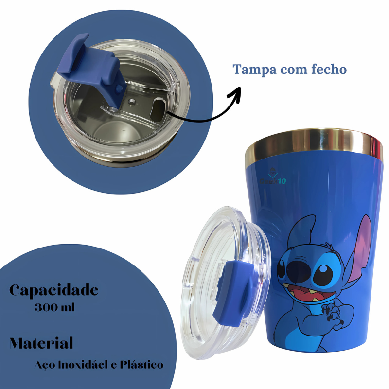 Copo para Viagem Stitch de 300ml