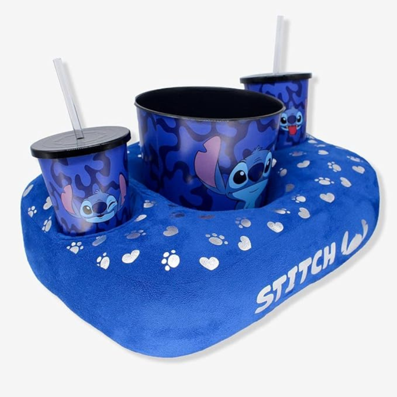 Kit Pipoca Stitch com Balde e 2 Copos com Canudo