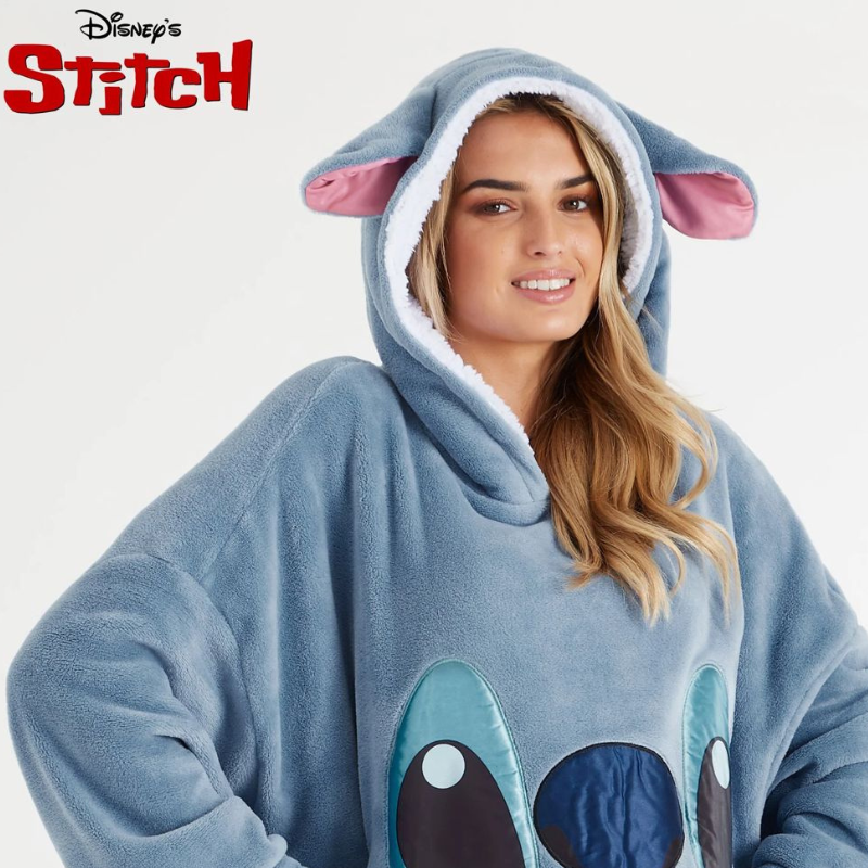Stitch Ohana: Moletom Cobertor Disney com Capuz e Sherpa Quentinho