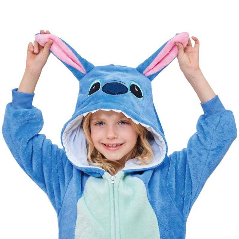 Pijama Kigurumi Infantil Stitch + Pantufa de Brinde