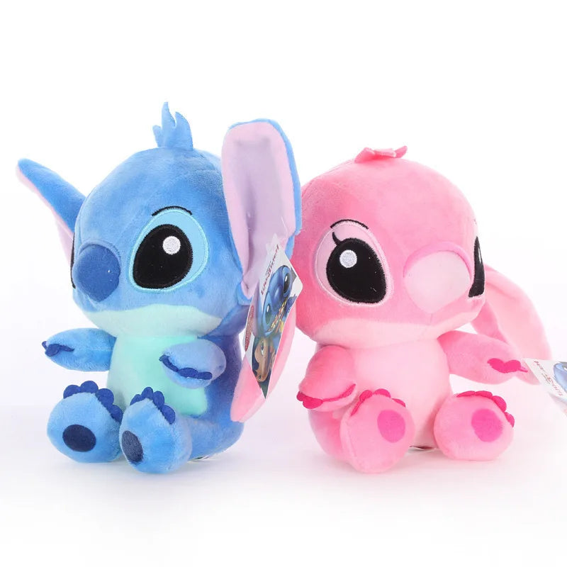 Stitch e Angel em Versão Mini – Pelúcias de 20 cm