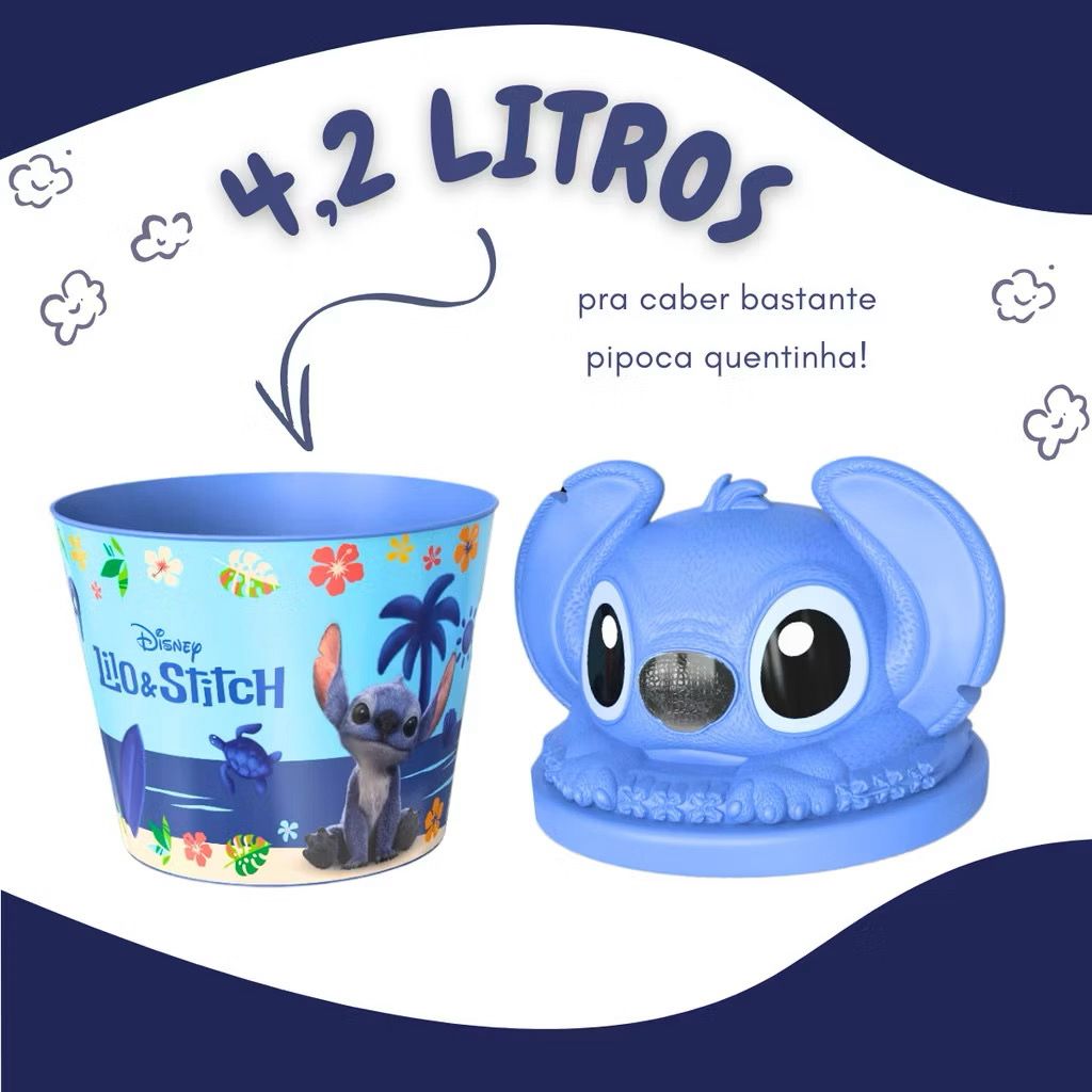 Balde de Pipoca 3D Stitch