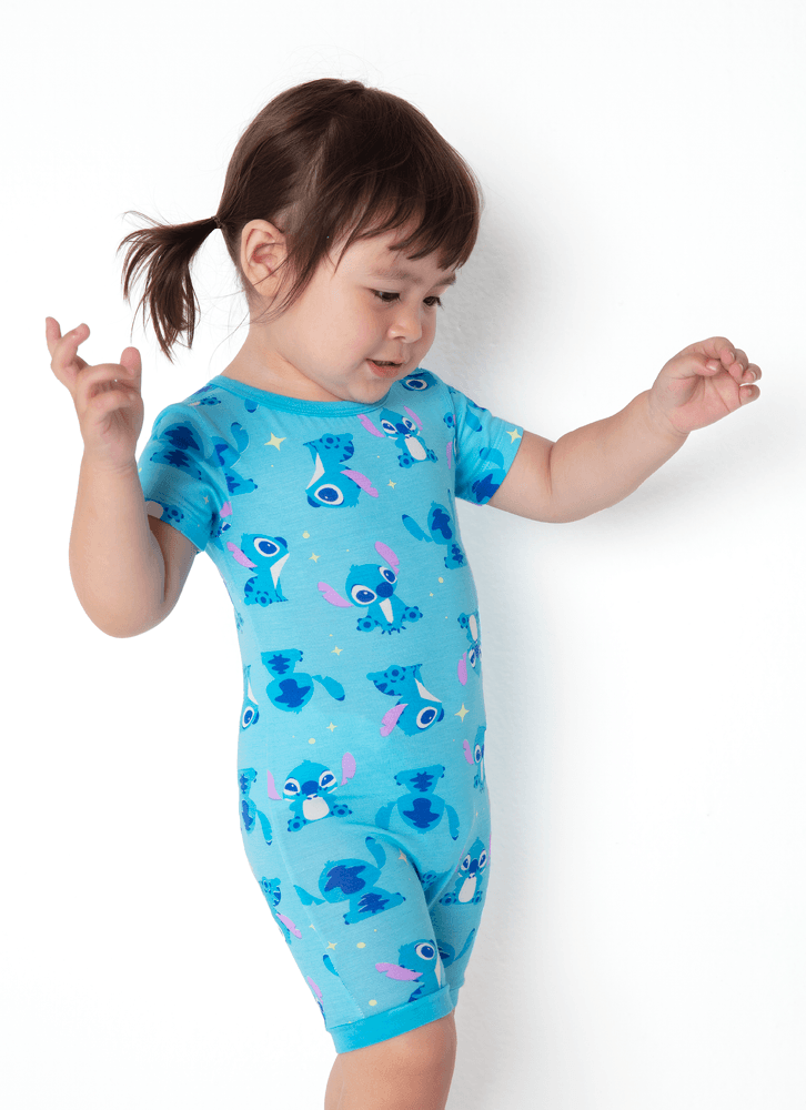 Macacão Manga Curta Viscolycra Bebê Menina Stitch