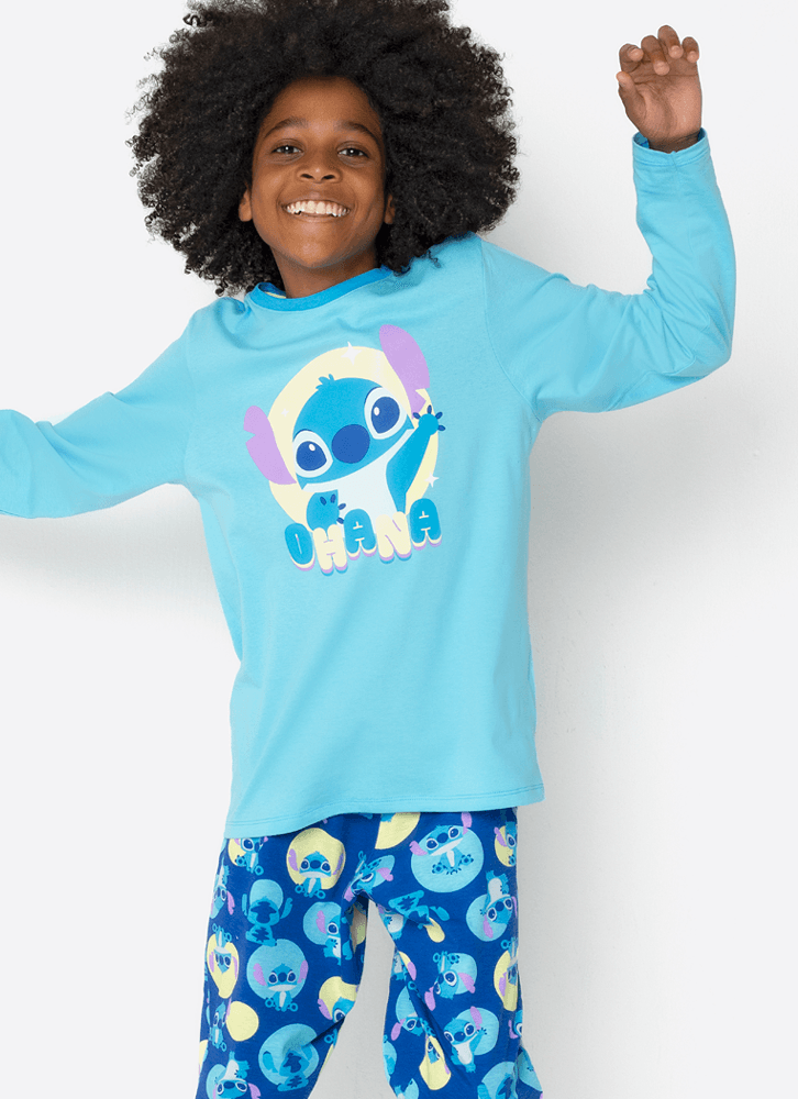 Pijama Longo Pijama Manga Longa Algodão Masculino