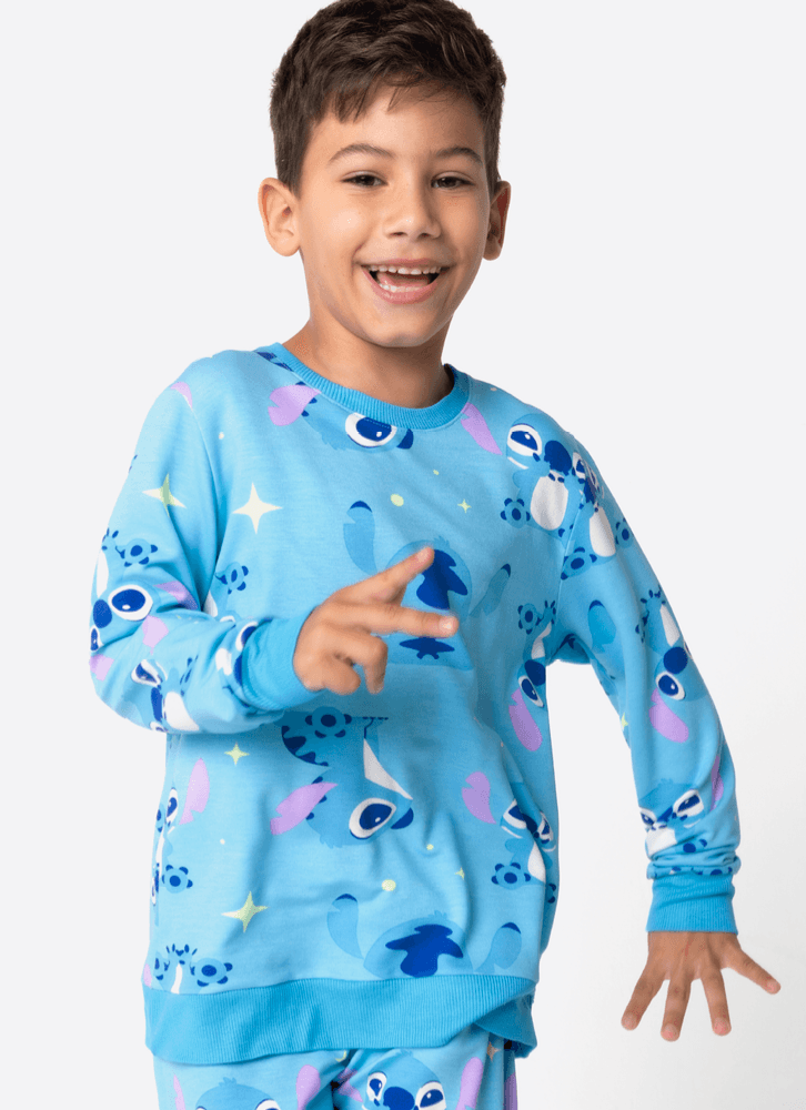 Pijama Manga Longa Ultra Visco Menino Stitch