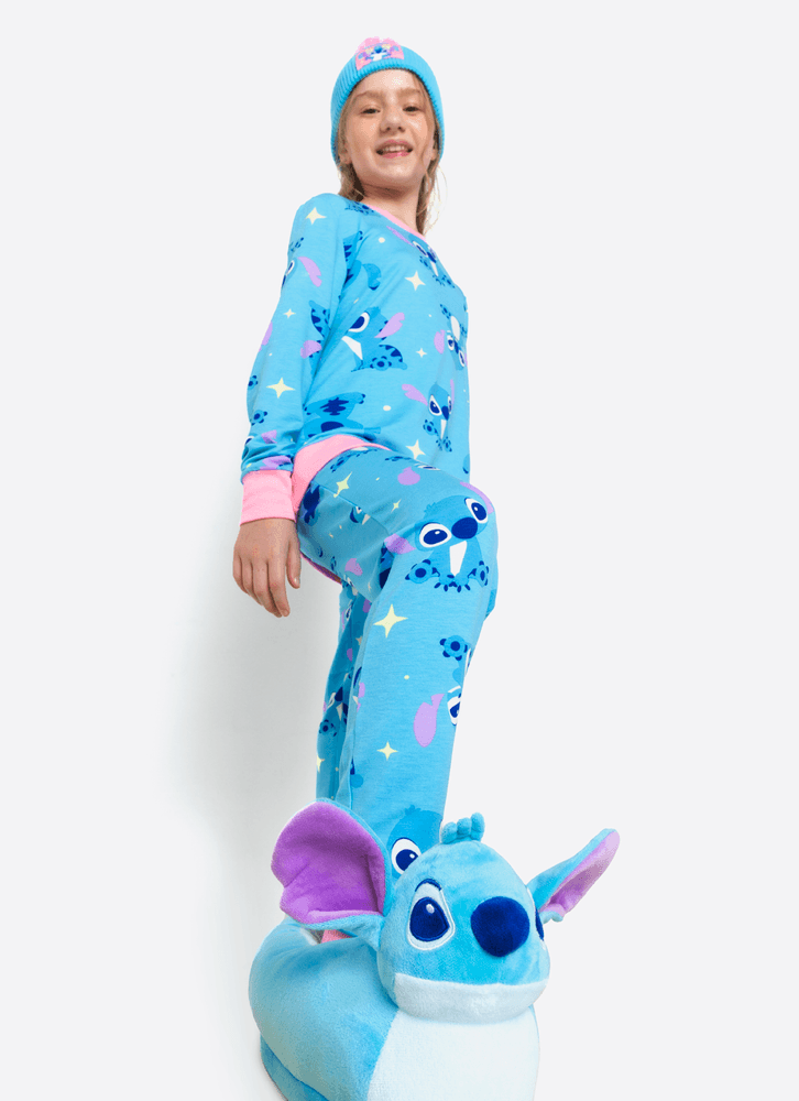 Pijama Manga Longa Ultra Visco Menina Teen Stitch