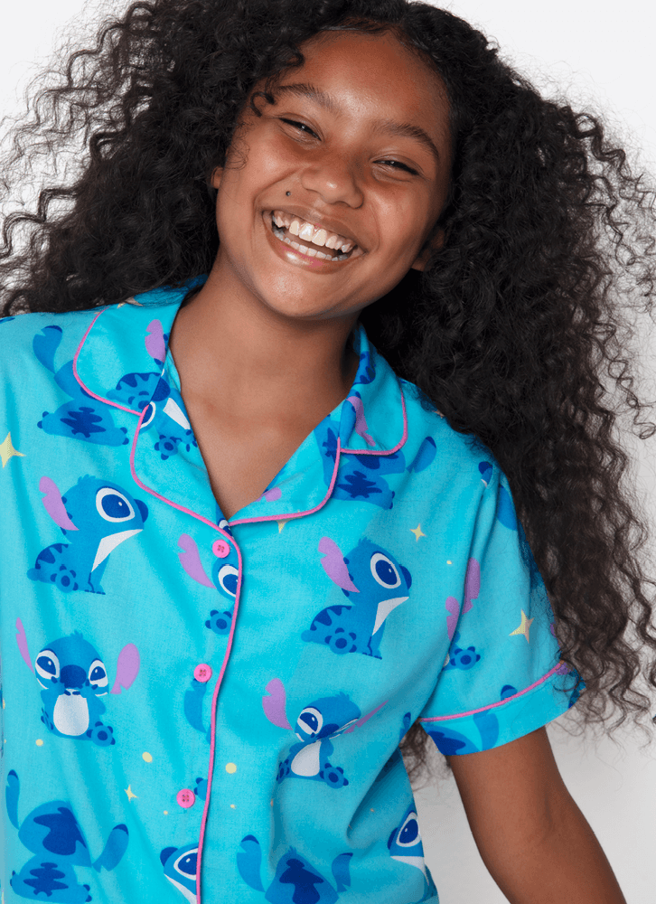Pijama Manga Curta Viscose Menina Teen Stitch