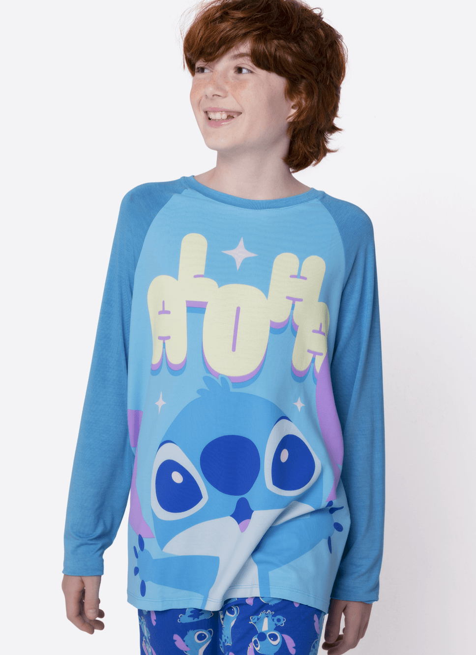 Pijama Manga Longa Menino Teen Stitch