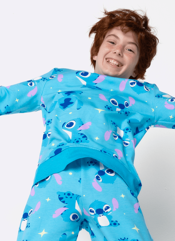 Pijama Manga Longa Ultra Visco Menino Teen Stitch