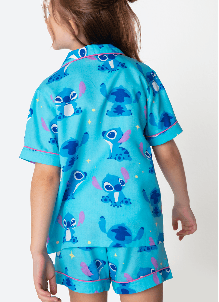 Pijama Manga Curta Viscose Menina Stitch