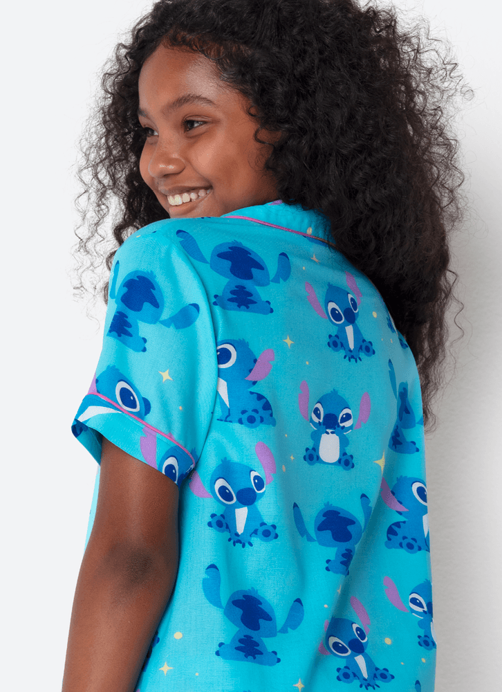 Pijama Manga Curta Viscose Menina Teen Stitch