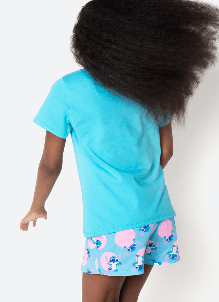 Pijama Manga Curta Algodão Menina Teen Stitch