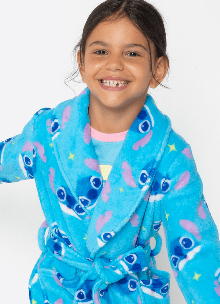 Roupão Manga Longa Soft Menina Stitch