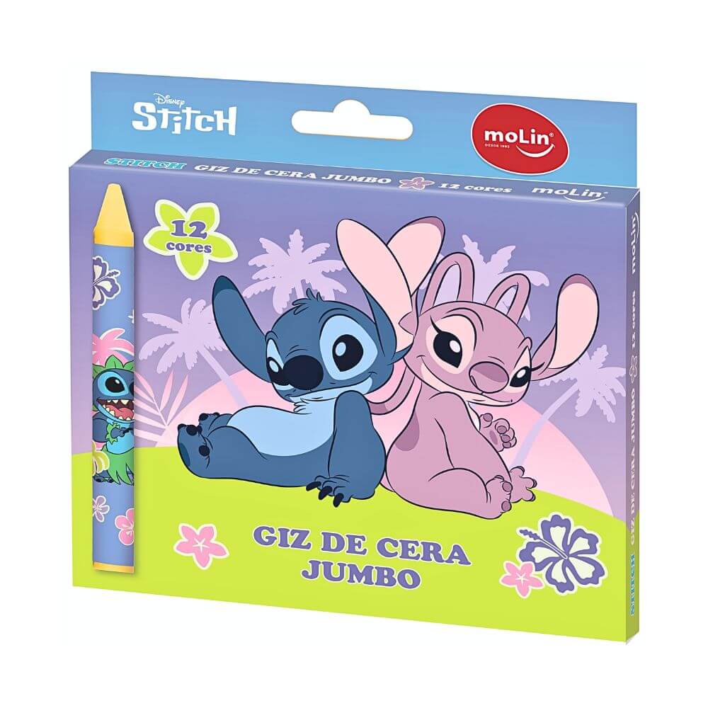 Giz de Cera Jumbo Stitch Disney 12 Cores