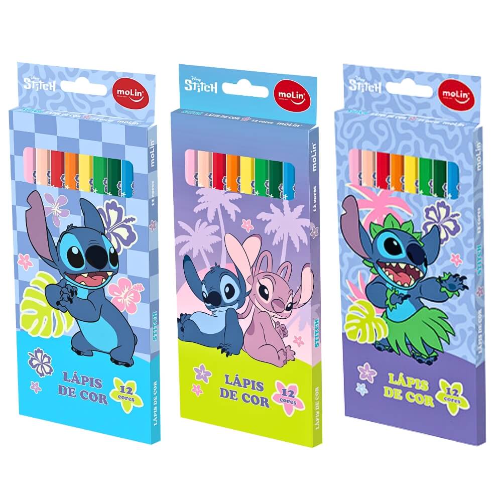 Lápis de Cor Stitch Disney 12 Cores