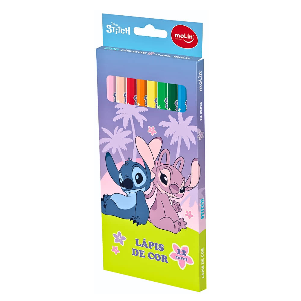 Lápis de Cor Stitch Disney 12 Cores
