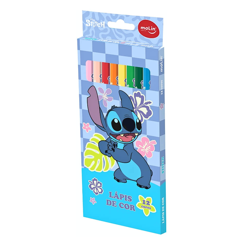 Lápis de Cor Stitch Disney 12 Cores