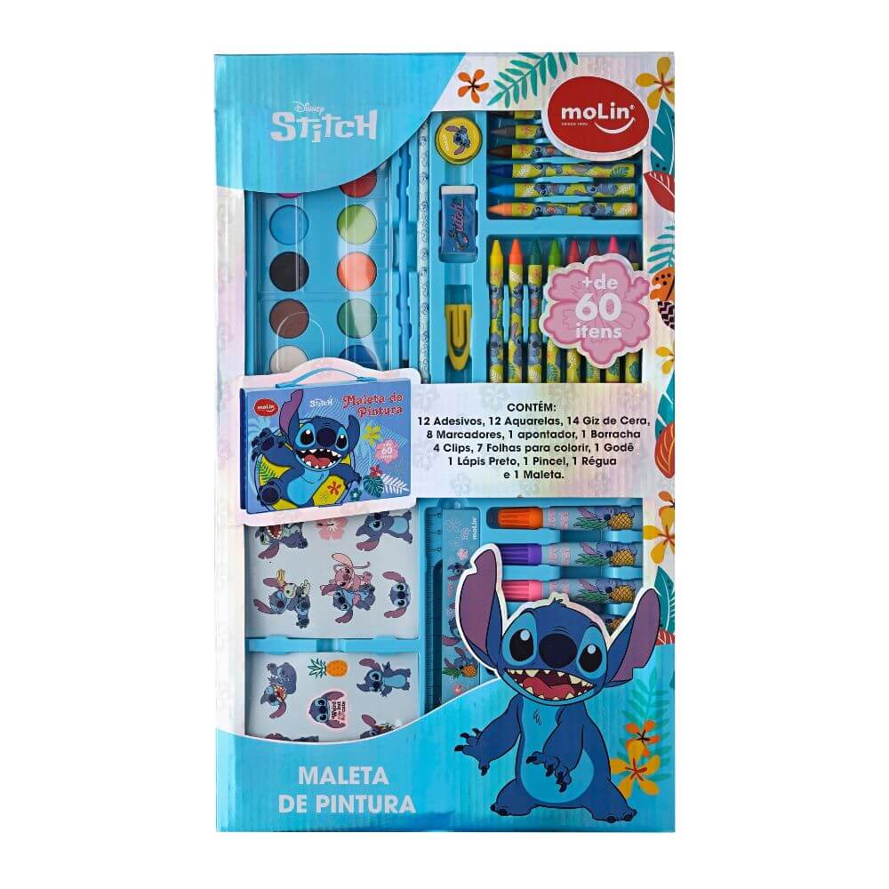 Maleta de Pintura Stitch com 64 Itens
